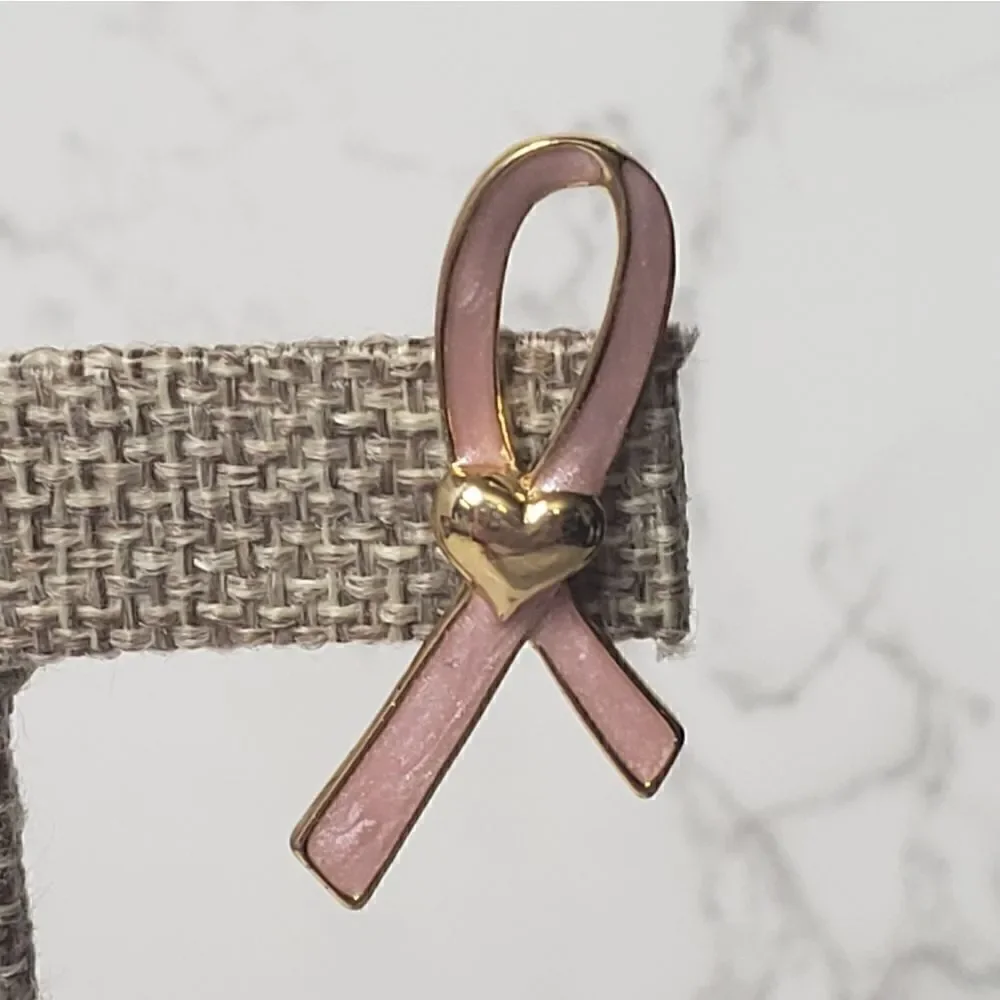 VINTAGE AVON Pink Enameled Breast Cancer Awareness Pin